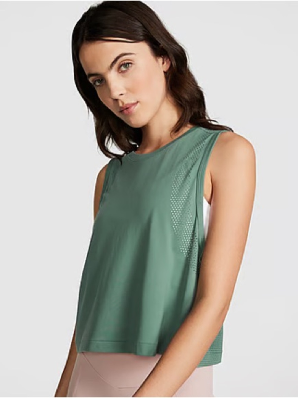 PINK Victoria Secret Drapey Muscle Tee‎ Green Size Medium New